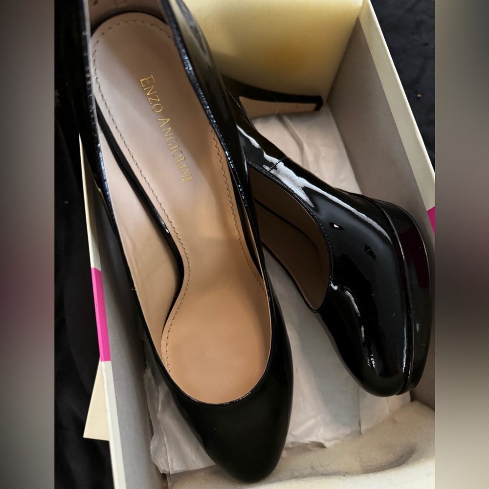 Enzo Angiolini Black Patent Leather Heels